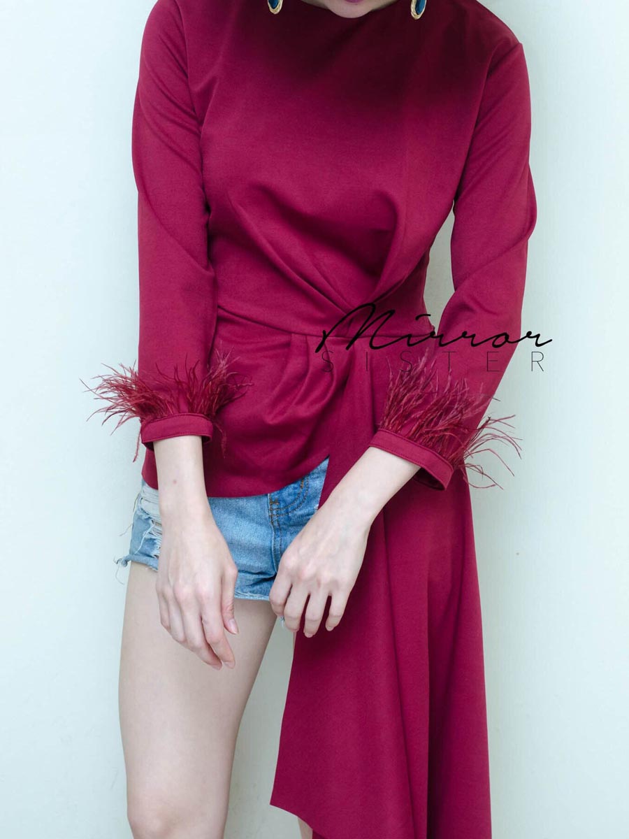 เสื้อผ้าผู้หญิง ANaTaSia-FeaTHer-and-TaiL-BLOUSE-10