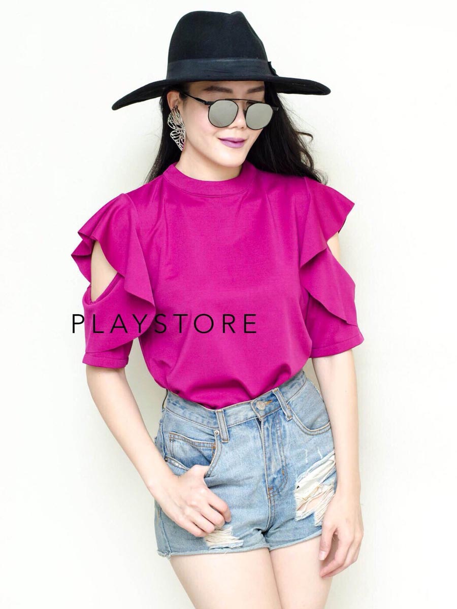 เสื้อผ้าผู้หญิง GaaShaMa-SLeeVe-OFF-BLOUS-4